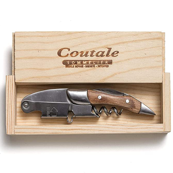 coutale sommelier corkscrew natural wood handle
